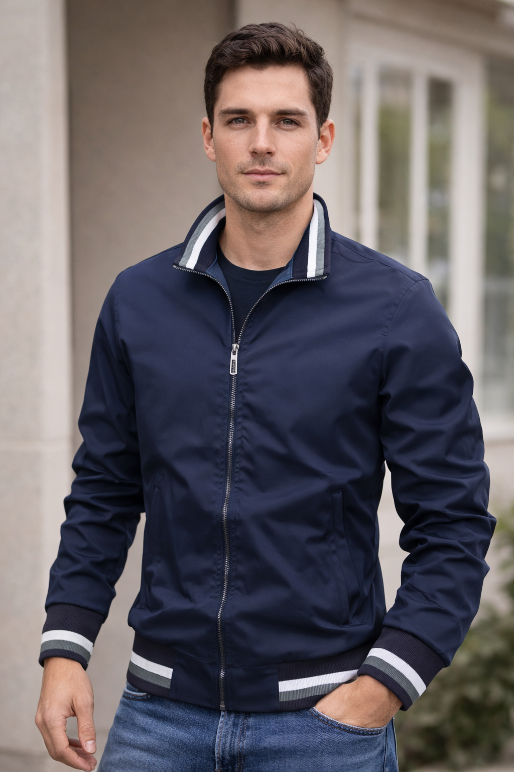 Performance Zip Jacket with Stand Collar