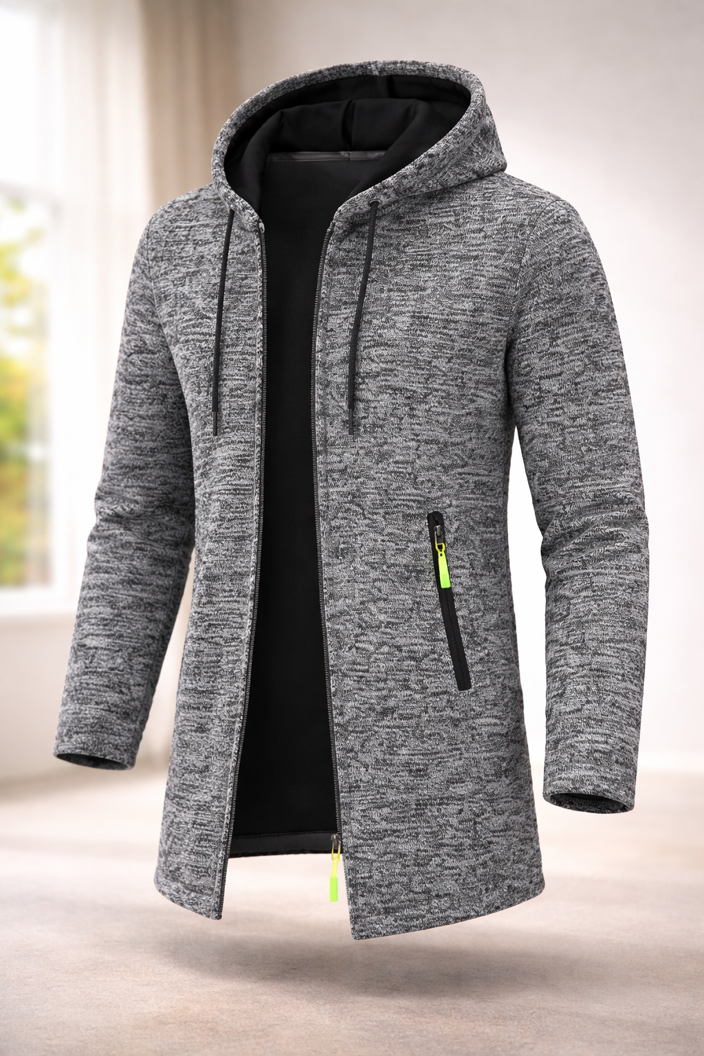 Refined Zip-Front Hooded Sweatshirt