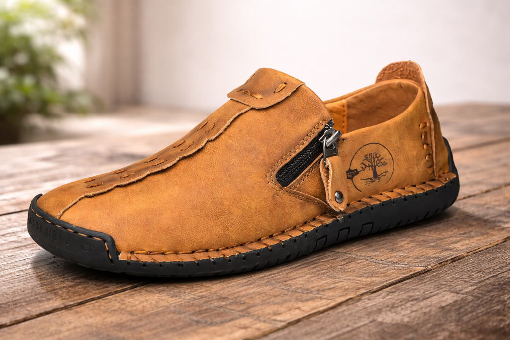 Handcrafted Leather Loafers with Flexible Sole
