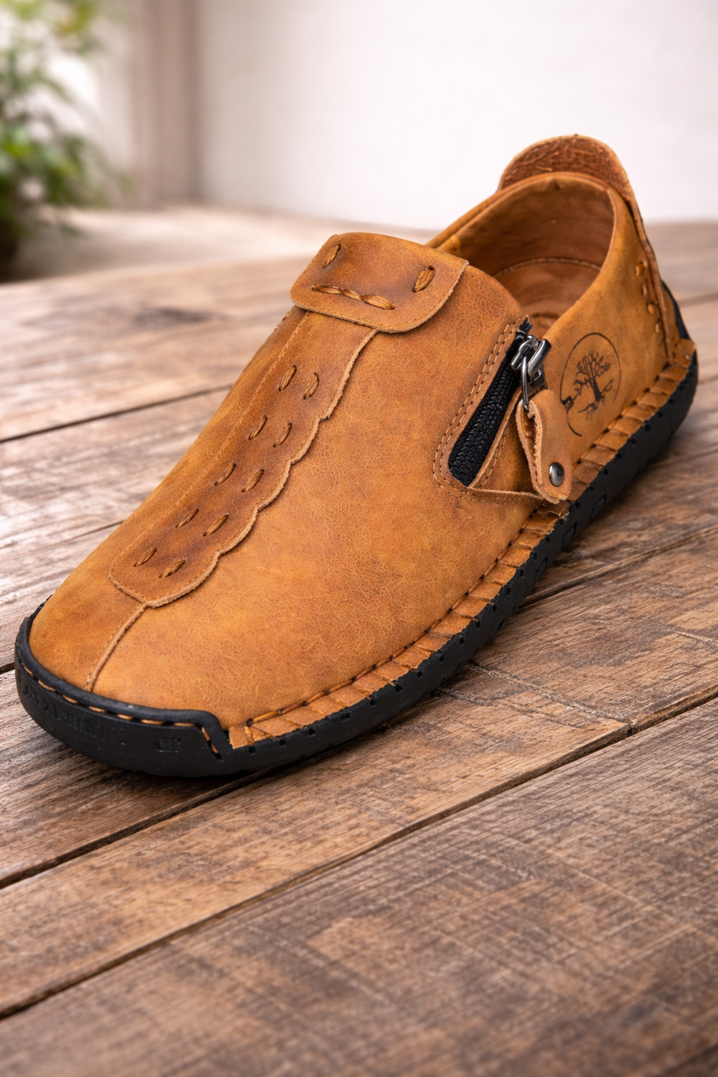 Handcrafted Leather Loafers with Flexible Sole
